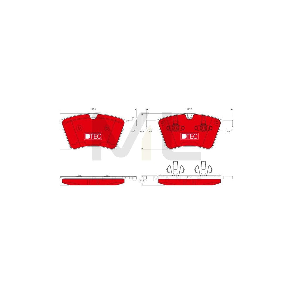 TRW Dtec Cotec Gdb1797Dte Brake Pad Set Prepared For Wear Indicator | Performance Parts Direct Car Parts