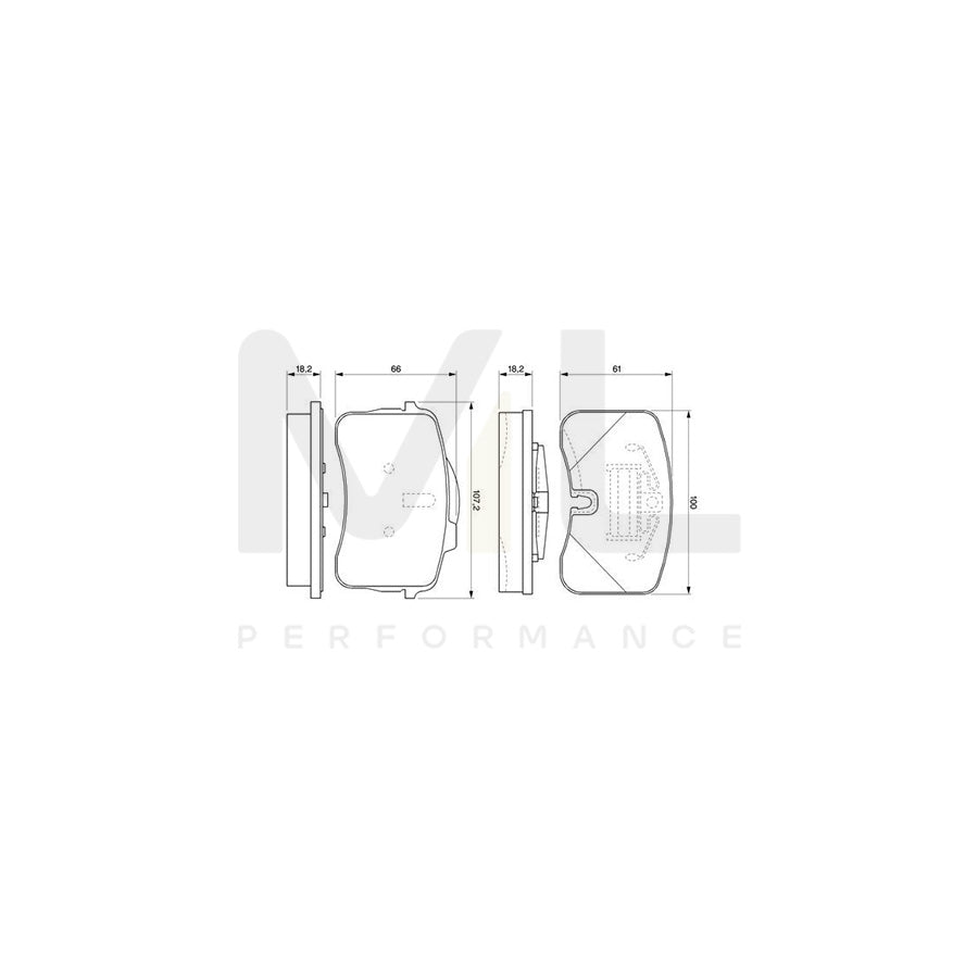 Bosch 0986424191 Brake Pad Set BP086 | Performance Parts Direct Car Parts