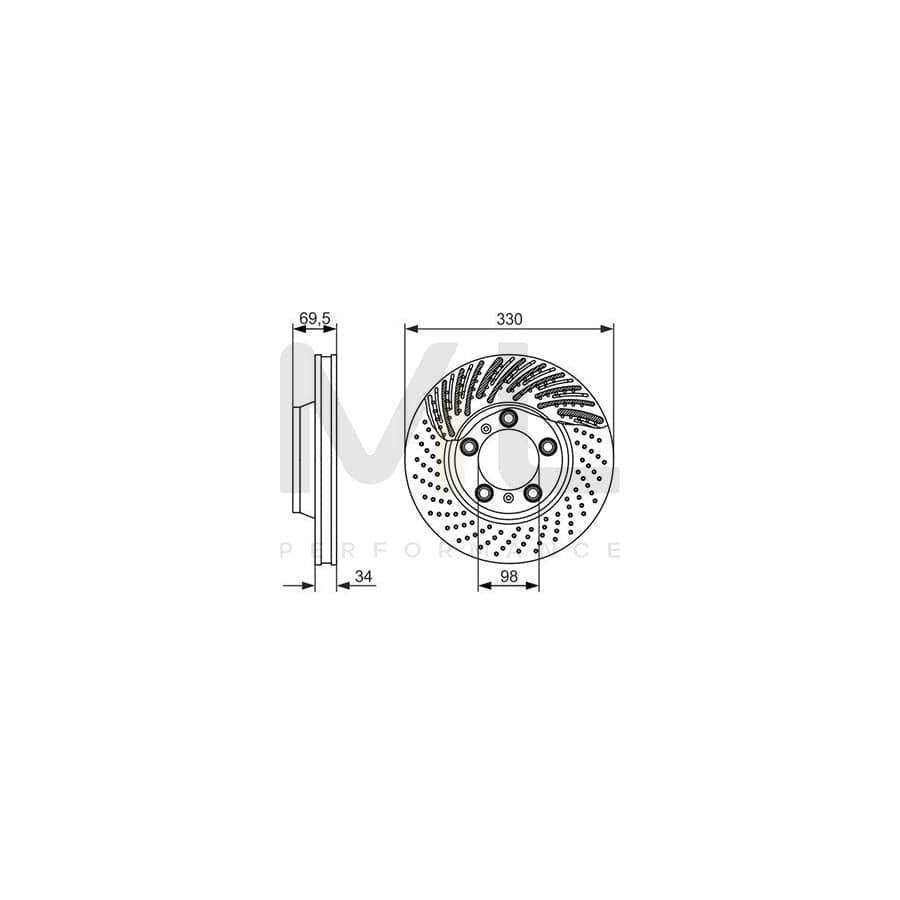 BOSCH 0 986 479 579 Brake Disc Perforated, Vented, Coated, Alloyed / High-carbon | Performance Parts Direct Car Parts