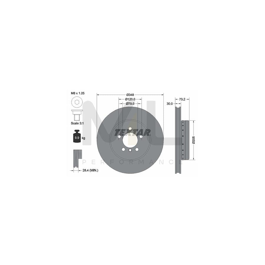 TEXTAR PRO+ 92266825 Brake Disc for BMW Z4 Roadster (E89) Internally Vented, Two-piece brake disc, Coated, High-carbon, with bolts/screws, without wheel hub, without wheel studs | Performance Parts Direct Car Parts