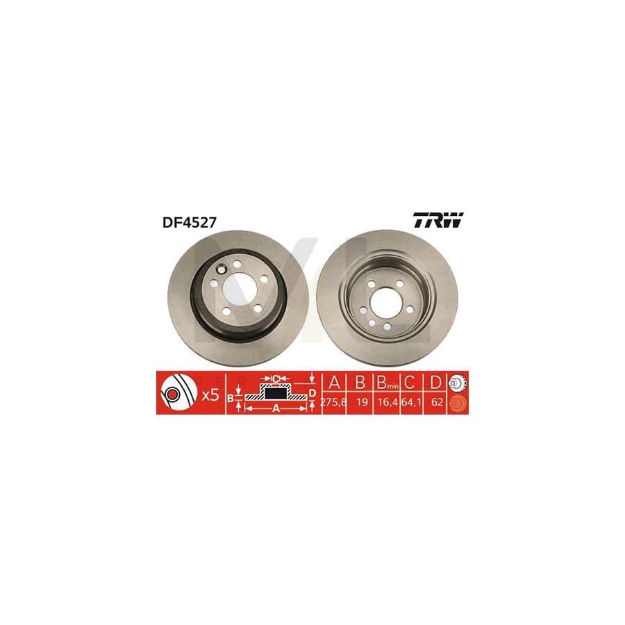 TRW DF4527 Brake Disc Vented, Painted | Performance Parts Direct Car Parts