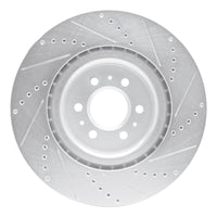 R1 Concepts R1 04-11 Cadillac STS Front Left Drilled & Slotted Silver Brake Rotor