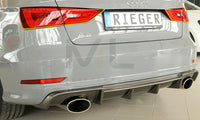 Rieger 00099369 Audi 8V Rear Diffuser for Sport Tailpipe Left & Right (A3 & S3) - Carbon-Look