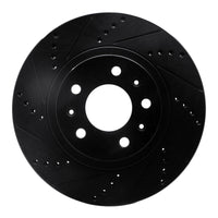 R1 Concepts R1 03-07 Cadillac CTS Front Left Drilled & Slotted Black Brake Rotor