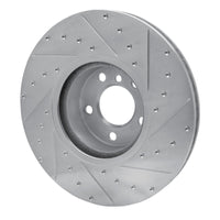 R1 Concepts R1 16-18 BMW X4 Right Front Drilled & Slotted Silver Brake Rotor