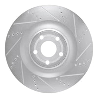 R1 Concepts R1 2021-2025 Ford Mustang Mach-E Front Right Drilled & Slotted Silver Brake Rotor