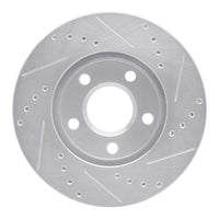 R1 Concepts R1 87-90 Chrysler Town & Country Front Left Drilled & Slotted Silver Brake Rotor