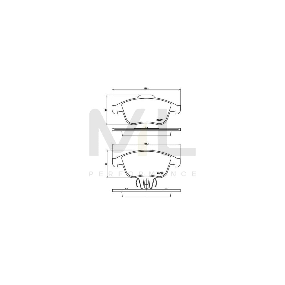 Brembo P 68 046 Brake Pad Set Excl. Wear Warning Contact