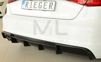 Rieger 00056804 Audi 8V A3 Rear Diffuser for Twin Tailpipe Left -  Matte Black