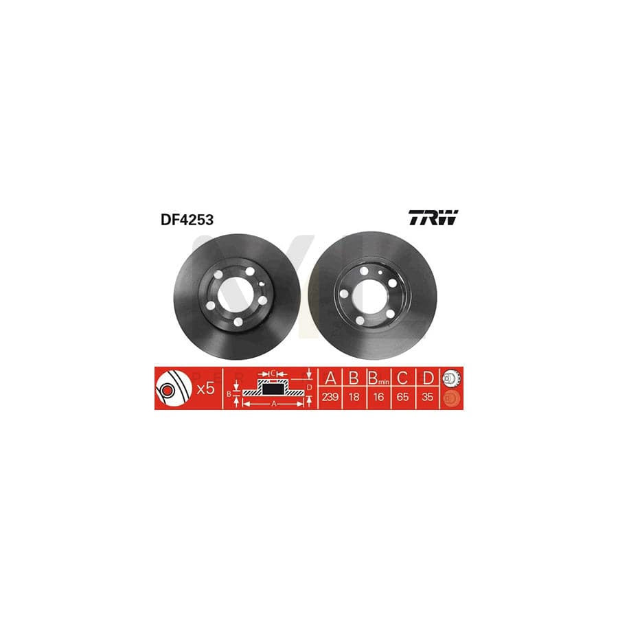 TRW DF4253 Brake Disc Vented, Painted | Performance Parts Direct Car Parts