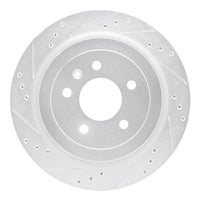 R1 Concepts R1 13-19 Cadillac ATS Rear Left Drilled & Slotted Silver Brake Rotor