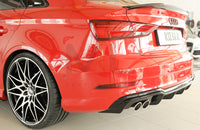 Rieger 00088184 Audi 8V A3 Rear Diffuser for Twin Tailpipe Left - Glossy Black