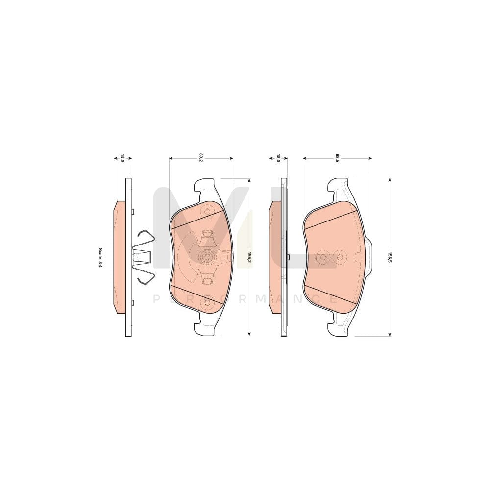 TRW Gdb1896 Brake Pad Set For Renault Latitude Not Prepared For Wear Indicator | Performance Parts Direct Car Parts