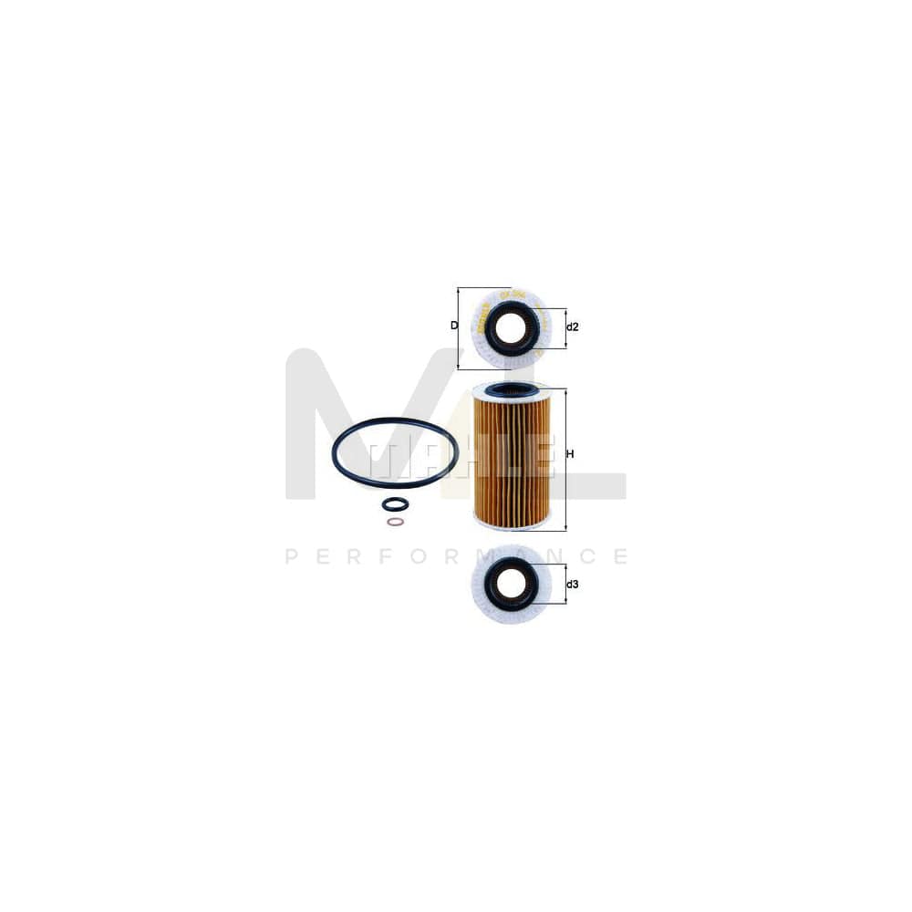 MAHLE ORIGINAL OX 384D Oil Filter Filter Insert | Performance Parts DirectCar Parts