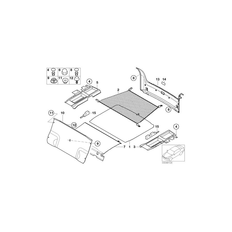 Genuine BMW 51472693762 E39 Trunk Partition Trim Panel TITANGRAU-DKL. (Inc. M5)