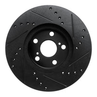 R1 Concepts R1 94-99 Toyota Celica Front Left Drilled & Slotted Black Brake Rotor