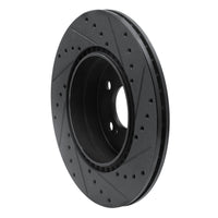 R1 Concepts R1 93-02 Mercedes-Benz 600SL Rear Left Drilled & Slotted Black Brake Rotor