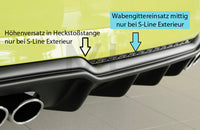 Rieger 00088180 Audi 8V A3 Rear Diffuser for Twin Tailpipe Left - Glossy Black