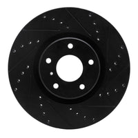 R1 Concepts R1 03-23 Infiniti FX35 Front Right Drilled & Slotted Black Brake Rotor