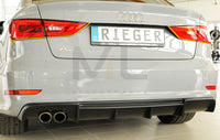 Rieger 00056807 Audi 8V A3 Rear Diffuser for Twin Tailpipe Left -  Matte Black