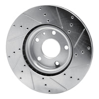 R1 Concepts R1 14-19 Chevrolet Corvette Front Left Drilled & Slotted Silver Brake Rotor