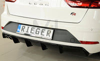 Rieger 00088134 SEAT 5F Leon FR Rear Diffuser for Twin Tailpipe Left - Glossy Black