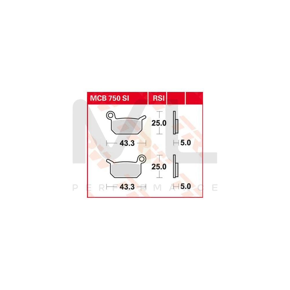 TRW Sinter Offroad Mcb750Si Brake Pad Set | Performance Parts Direct Car Parts