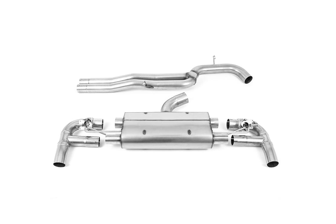 MillTek SSXAU885 Audi RS3 Non-Resonated Cat-Back Exhaust Cat-Back with 80mm Polished Trims