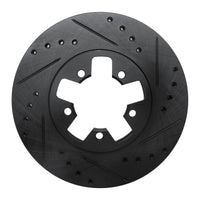 R1 Concepts R1 1984-1989 Nissan 300ZX Front Right Drilled & Slotted Black Brake Rotor