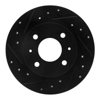 R1 Concepts R1 86-06 Nissan Pulsar NX Front Left Drilled & Slotted Black Brake Rotor
