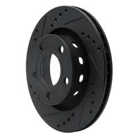 R1 Concepts R1 99-05 Audi A6 Quattro Rear Left Drilled & Slotted Black Brake Rotor