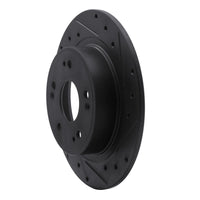 R1 Concepts R1 05-17 Honda Accord Rear Right Drilled & Slotted Black Brake Rotor