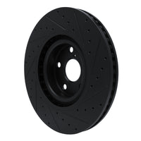 R1 Concepts R1 11-25 Lexus IS200T Left Front Drilled & Slotted Black Brake Rotor