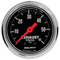 AutoMeter Gauge Exhaust Pressure 2-1/16in. 60 PSI Mechanical Traditional Chrome
