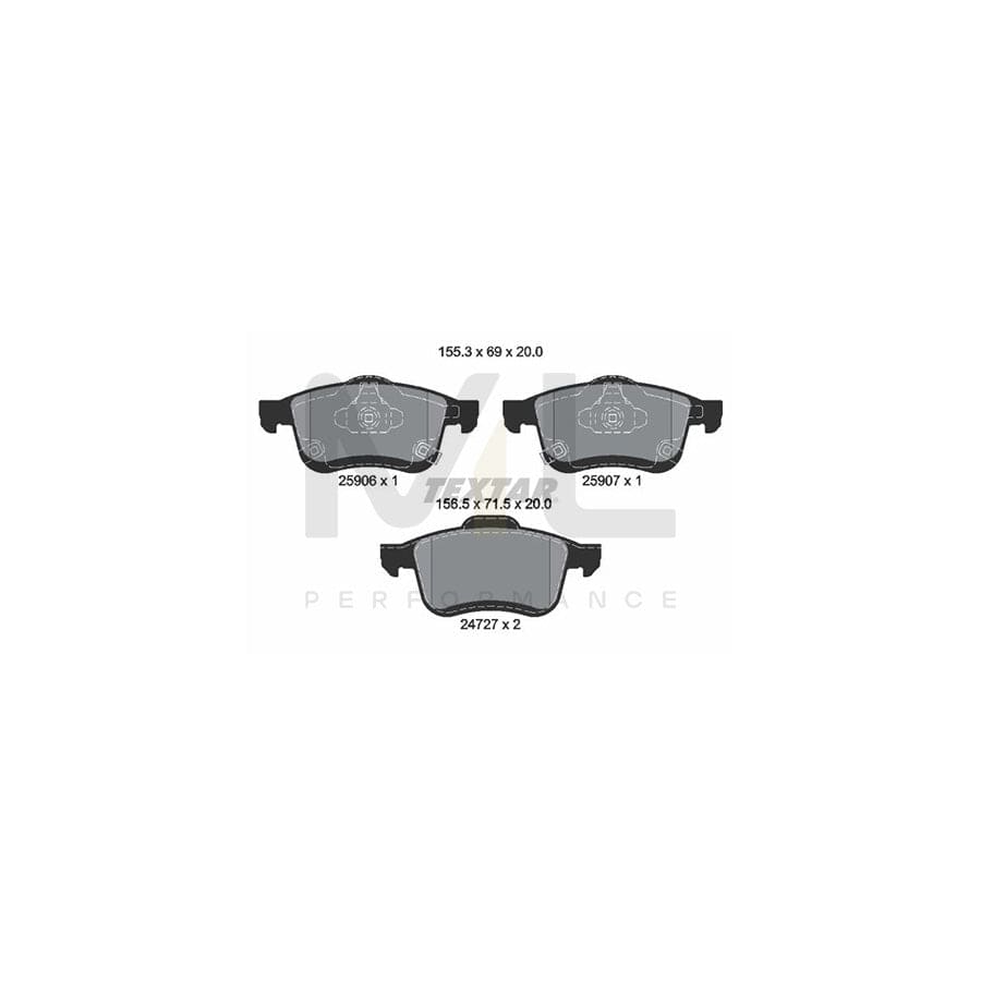 TEXTAR 2590601 Brake pad set for FIAT 500L (351, 352) with acoustic wear warning