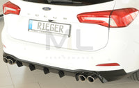 Rieger 00088243 Ford DEH Focus 4 Rear Diffuser for Twin Tailpipe Left & Right (Inc. Focus 4 ST) - Glossy Black