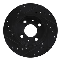 R1 Concepts R1 88-06 Nissan NX Front Right Drilled & Slotted Black Brake Rotor
