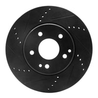 R1 Concepts R1 96-15 Mercedes-Benz SLK230 Front Left Drilled & Slotted Black Brake Rotor