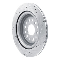 R1 Concepts R1 19-25 Ram 1500 Rear Left Drilled & Slotted Silver Brake Rotor