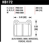 Hawk Performance Hawk 63-65 Porsche 356 Front /  69-83 911 / 64-72 912 Rear DTC-60 Race Brake Pads