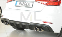 Rieger 00056822 Audi 8V A3 Rear Diffuser for Twin Tailpipe Left & Right -  Matte Black