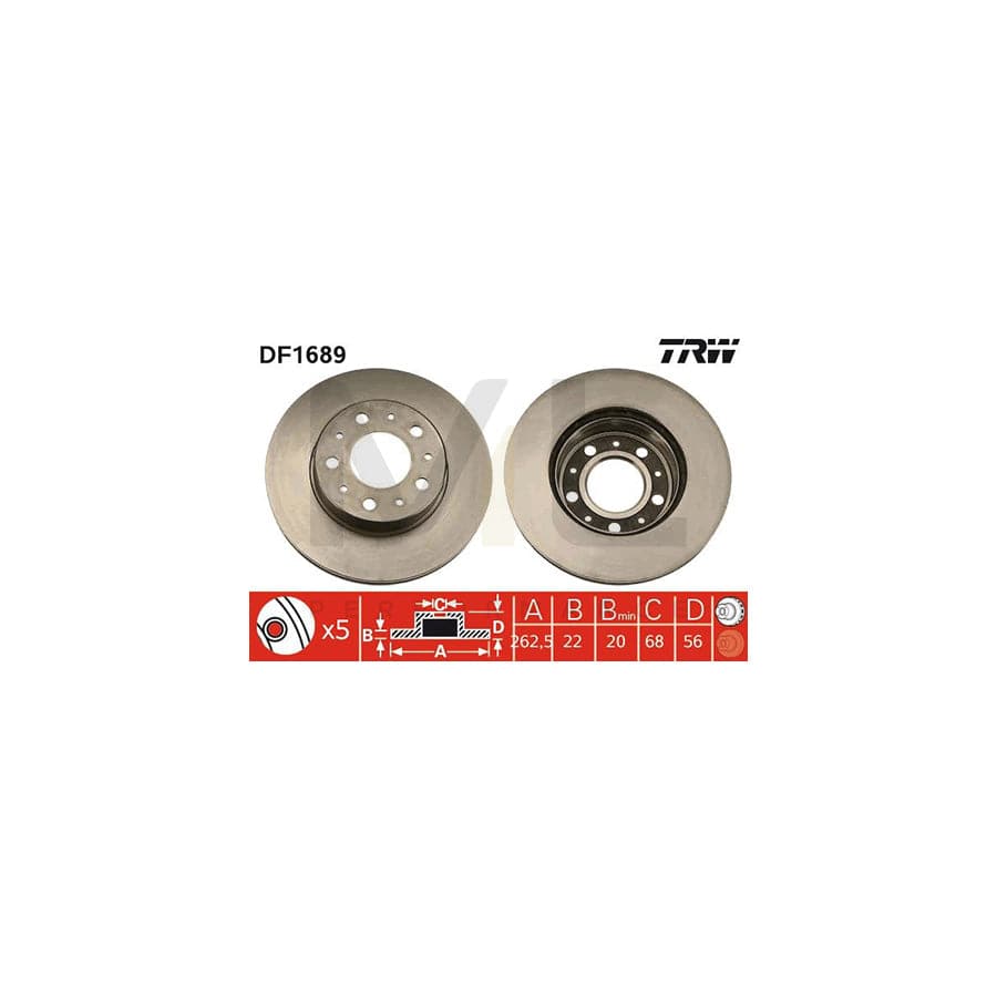 TRW DF1689 Brake Disc Vented, Painted | Performance Parts Direct Car Parts