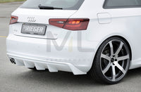 Rieger 00056786 Audi 8V A3 Rear Diffuser for Twin Tailpipe Left -  Matte Black