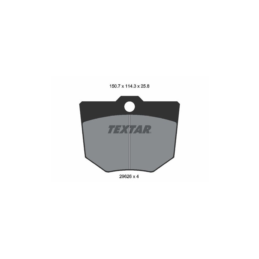 TEXTAR 2962603 Brake pad set not prepared for wear indicator