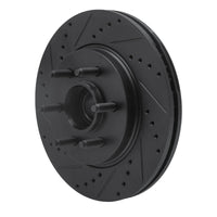 R1 Concepts R1 04-08 Ford F-150 RWD Front Left Drilled & Slotted Black Brake Rotor