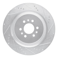 R1 Concepts R1 04-11 Cadillac STS Rear Right Drilled & Slotted Silver Brake Rotor