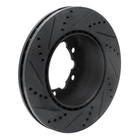 R1 Concepts R1 06-25 American Coach Patriot Rear Right Drilled & Slotted Black Brake Rotor