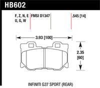 Hawk Performance Hawk 10-11 Infiniti FX50 / 09-10 G37 / 09-10 Nissan 370Z DTC-70 Race Rear Brake Pads