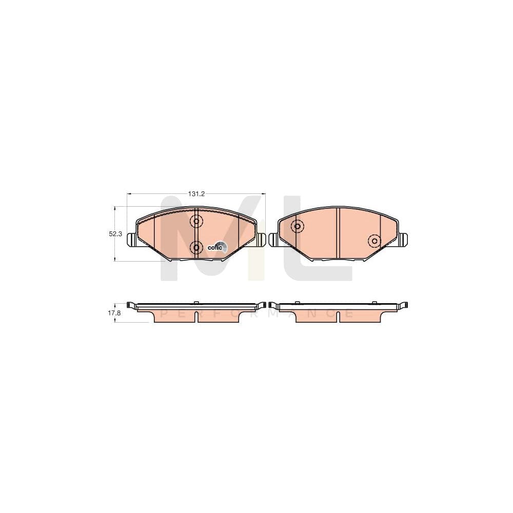TRW Cotec Gdb2027 Brake Pad Set Prepared For Wear Indicator | Performance Parts Direct Car Parts