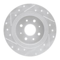 R1 Concepts R1 98-03 Kia SEPHIA Rear Right Drilled & Slotted Silver Brake Rotor
